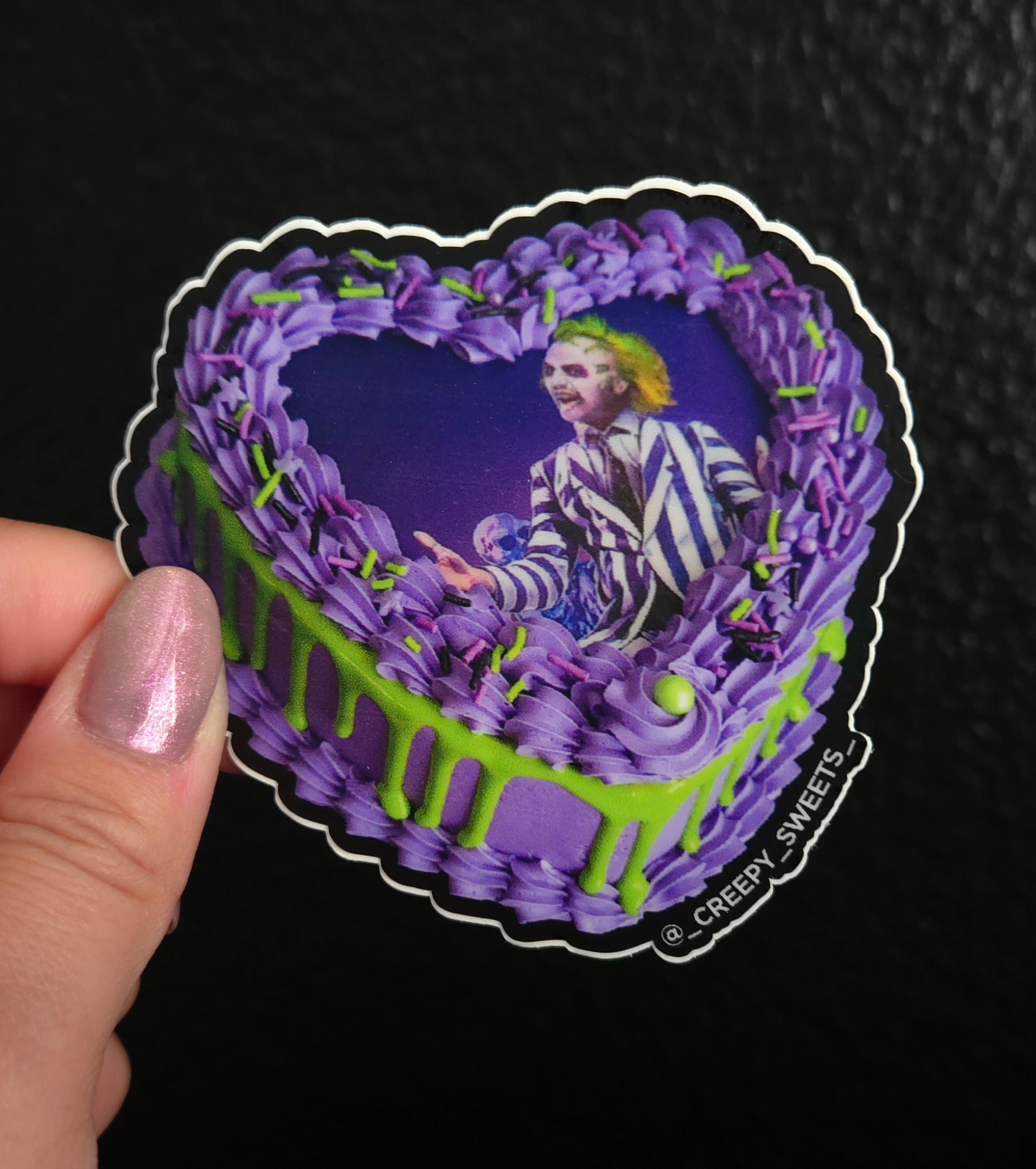 Sticker - Beetlejuice Heart Cake